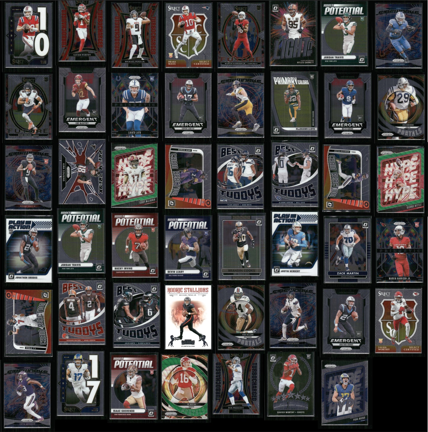 2024 Prizm Optic & Select Insert Lot - Rookies & Vets - 47 Cards