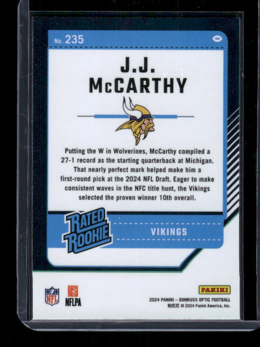 J.J. McCarthy - 2024 Donruss Optic - Rookie