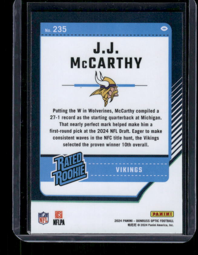 J.J. McCarthy - 2024 Donruss Optic - Rookie