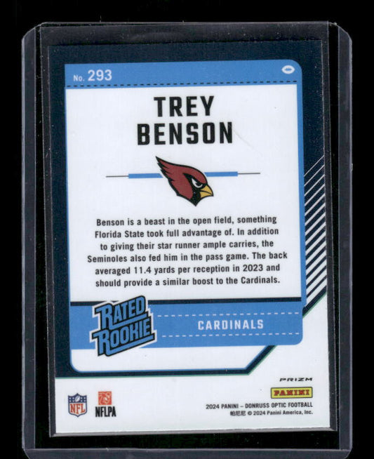 Trey Benson - 2024 Donruss Optic - Green Velocity - Rated Rookie