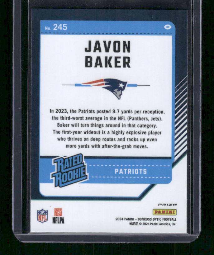 Javon Baker- 2024 Donruss Optic - Green Velocity - Rated Rookie