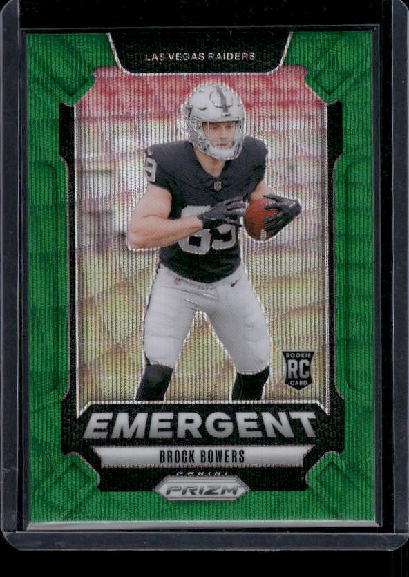 Brock Bowers - 2024 Panini Prizm - Green Wave Emergent - Rookie