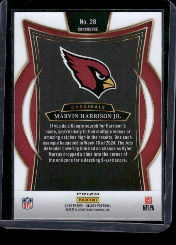 Marvin Harrison Jr. - 2024 Select Football - Red / Black Shock - Concourse - Rookie