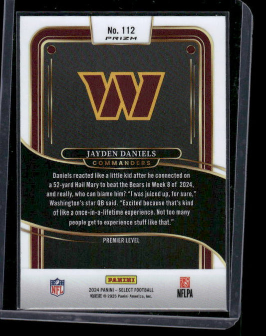 Jayden Daniels - 2024 Select Football - Red / Black Shock - Premier Level - Rookie