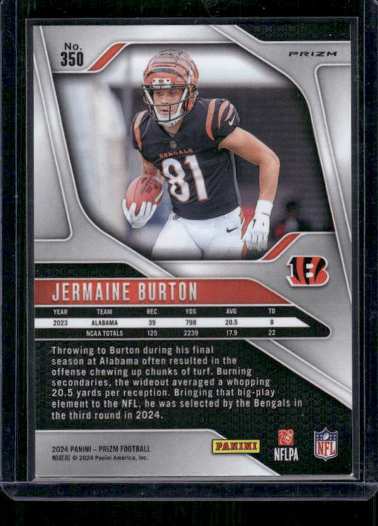 Jermaine Burton - 2024 Panini Prizm - Green Wave - Rookie