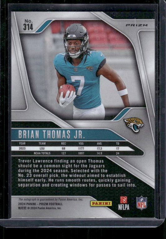 Brian Thomas Jr - 2024 Panini Prizm - Silver Prizm Auto - Rookie