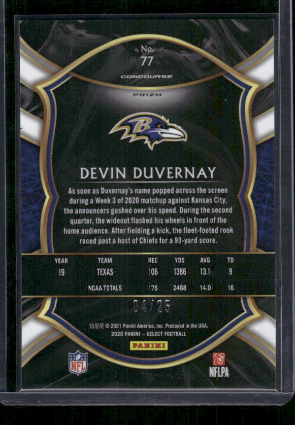 Devin Duvernay - 2020 Select Football - Blue Disco /25 - Concourse - Rookie