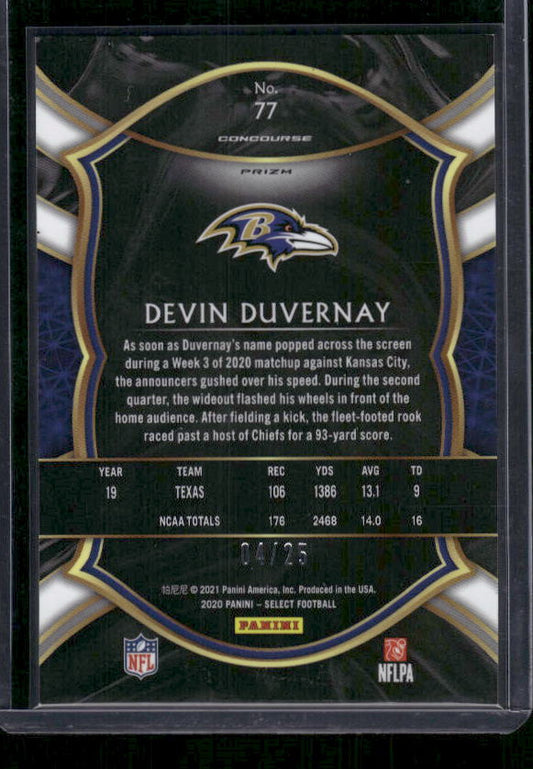 Devin Duvernay - 2020 Select Football - Blue Disco /25 - Concourse - Rookie