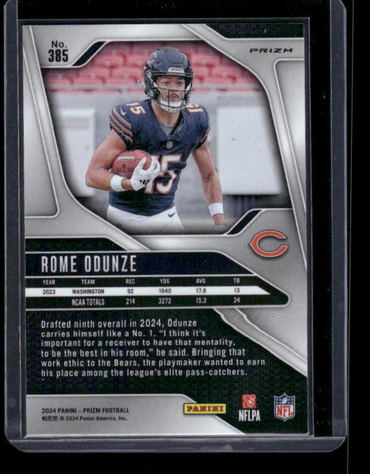Rome Odunze - 2024 Panini Prizm - Green Wave - Rookie