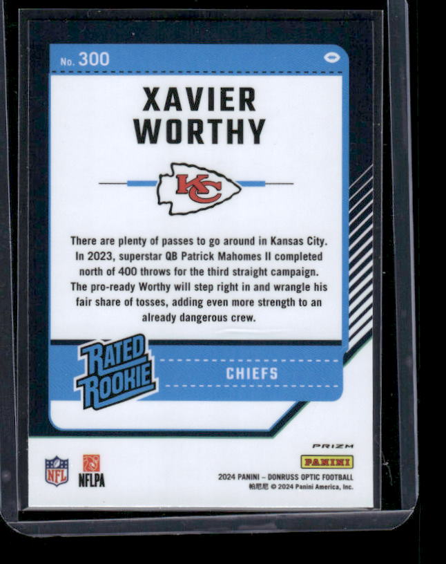 Xavier Worthy - 2024 Donruss Optic - Blue Hyper - Rated Rookie