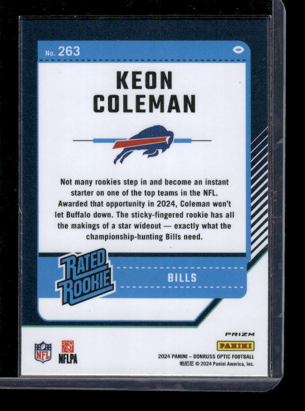 Keon Coleman - 2024 Donruss Optic - Blue Hyper - Rated Rookie