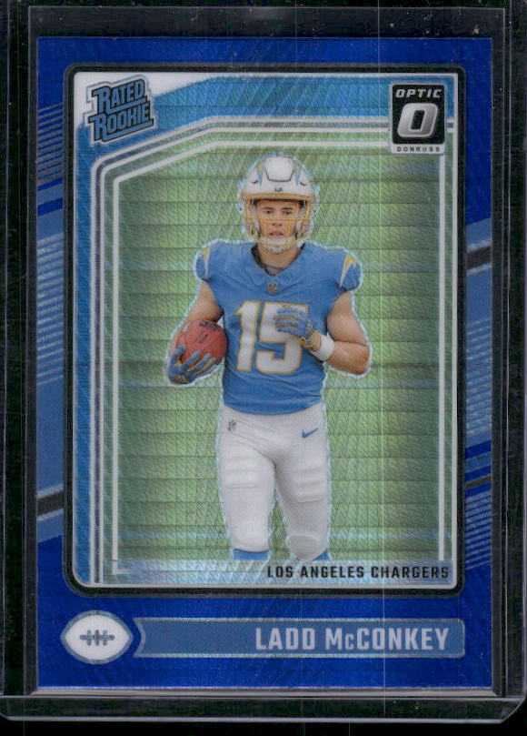 Ladd McConkey - 2024 Donruss Optic - Blue Hyper - Rated Rookie