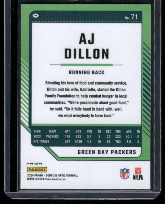 AJ Dillon - 2024 Donruss Optic - Stars SSP