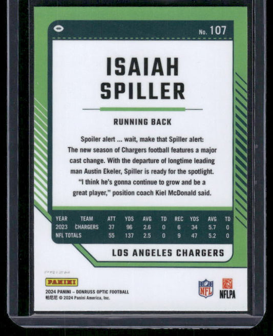Isaiah Spiller - 2024 Donruss Optic - Stars SSP
