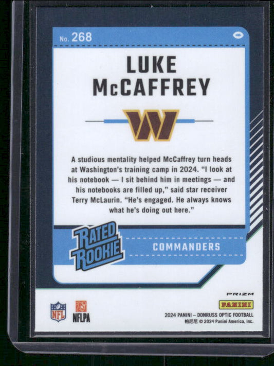 Luke McCaffrey - 2024 Donruss Optic - Stars SSP - Rookie