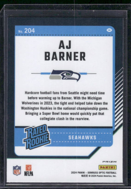 AJ Barner - 2024 Donruss Optic - Stars SSP - Rookie