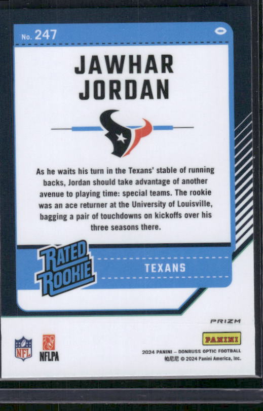 Jawhar Jordan - 2024 Donruss Optic - Red Mojo - Rookie