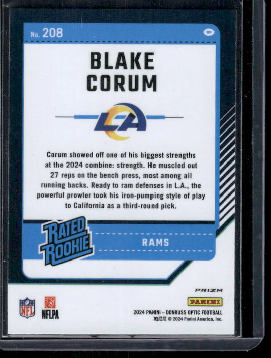 Blake Corum - 2024 Donruss Optic - Green Velocity - Rookie