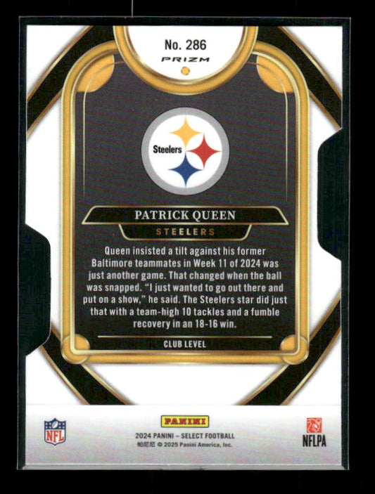Patrick Queen - 2024 Select Football - Silver Die Cut - Club Level