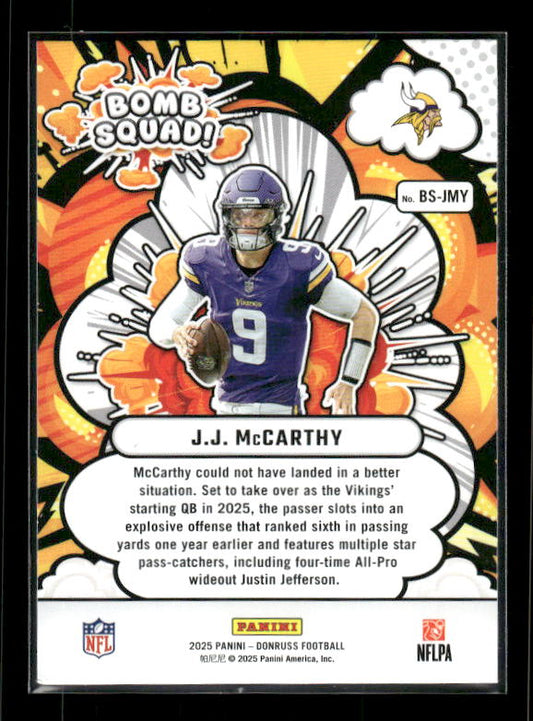 J.J. McCarthy - 2025 Donruss Football - Bomb Squad