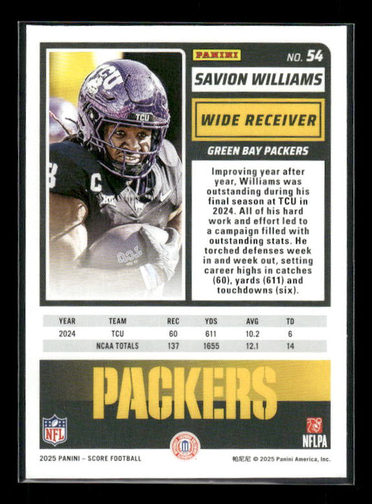 Savion Williams - 2025 Score Football - Rookie