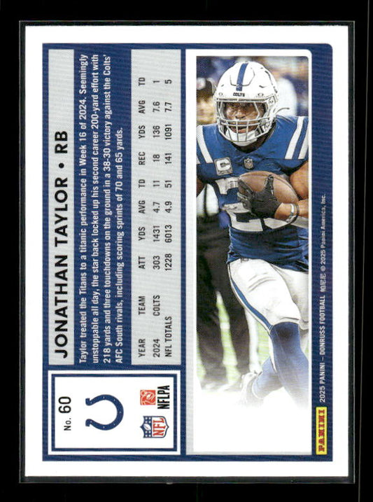 Jonathan Taylor - 2025 Donruss Football - Purple Press Proof