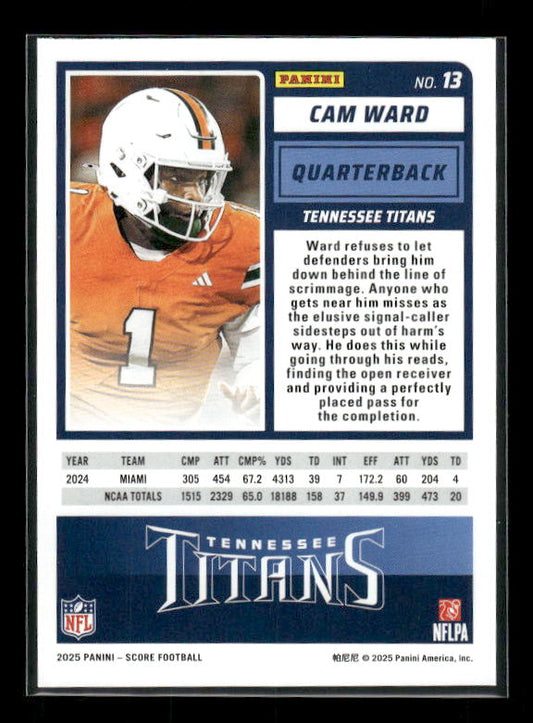 Cam Ward - 2025 Score Football - Rookie