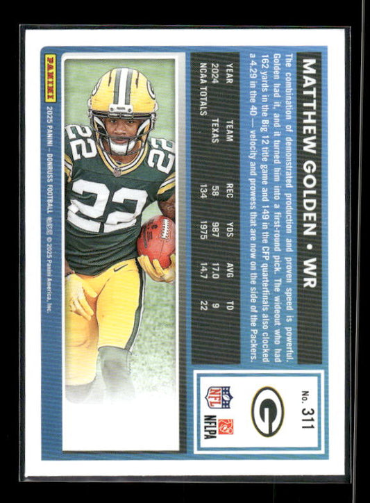Matthew Golden - 2025 Donruss Football - Rated Rookie