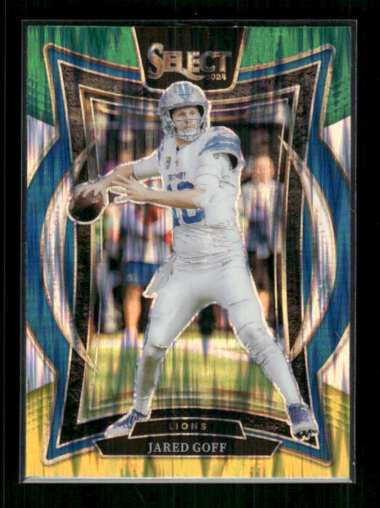 Jared Goff - 2024 Select Football - Green / Yellow Shock