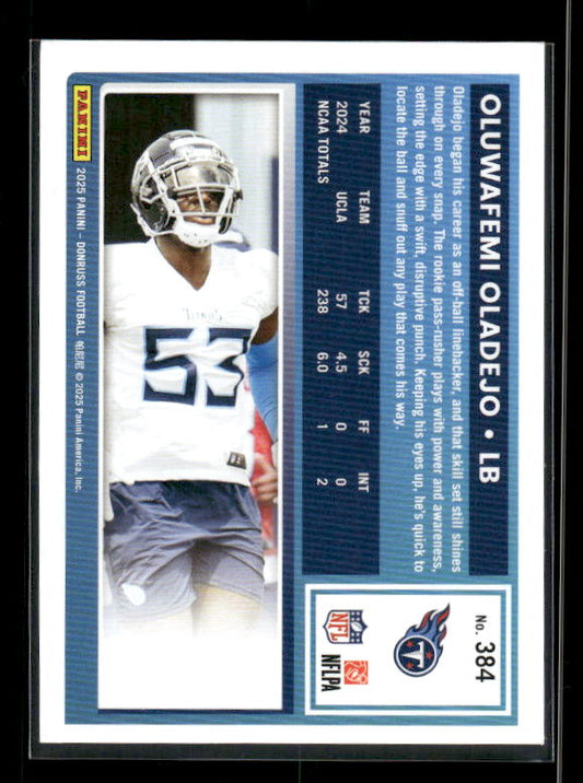 Oluwafemi Oladejo - 2025 Donruss Football - Rated Rookie