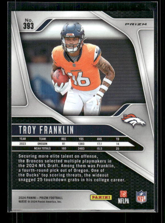 Troy Franklin - 2024 Panini Prizm - Green Prizm - Rookie
