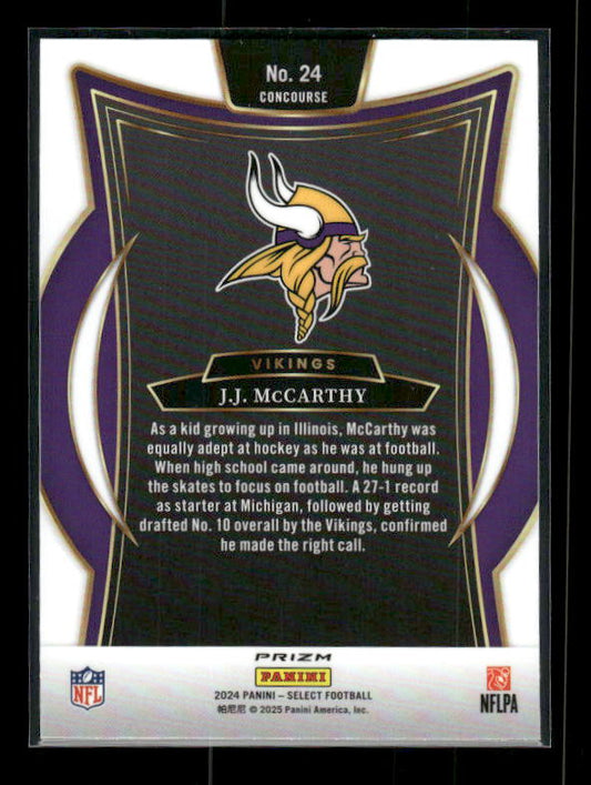 J.J. McCarthy - 2024 Select Football - Black & Red Shock - Rookie