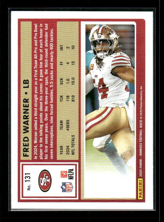 Fred Warner - 2025 Donruss Football - Purple Press Proof