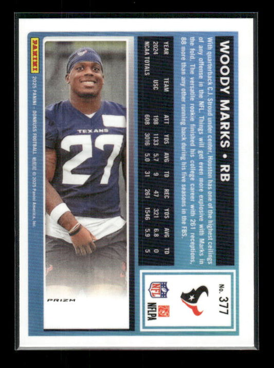 Woody Marks - 2025 Donruss Football - Optic Preview Red Pandora - Rated Rookie