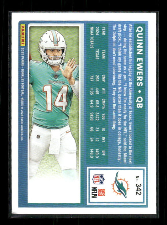 Quinn Ewers - 2025 Donruss Football - Rated Rookie
