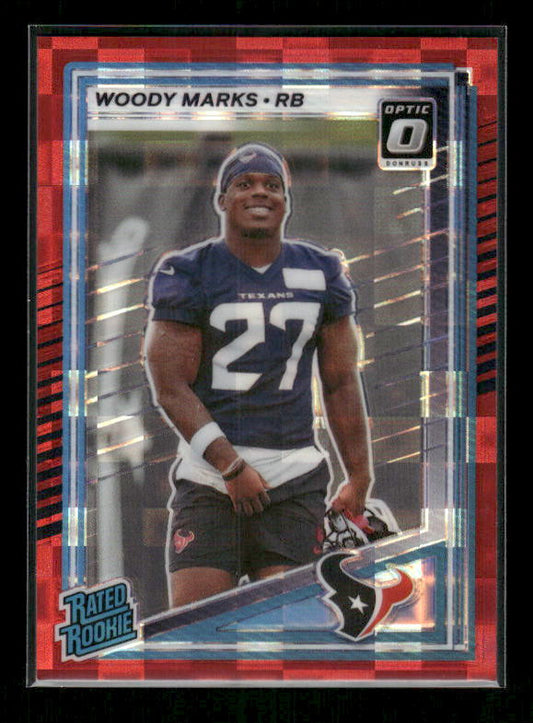 Woody Marks - 2025 Donruss Football - Optic Preview Red Pandora - Rated Rookie