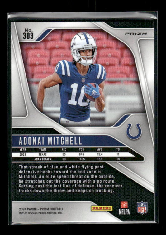 Adonai Mitchell - 2024 Panini Prizm - Neon Green Pulsar - Rookie