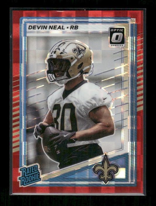 Devin Neal - 2025 Donruss Football - Optic Preview Red Pandora - Rated Rookie