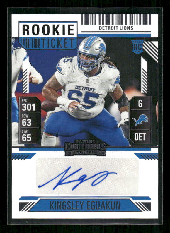 Kingsley Eguakun - 2024 Contenders Football - Rookie Ticket Auto
