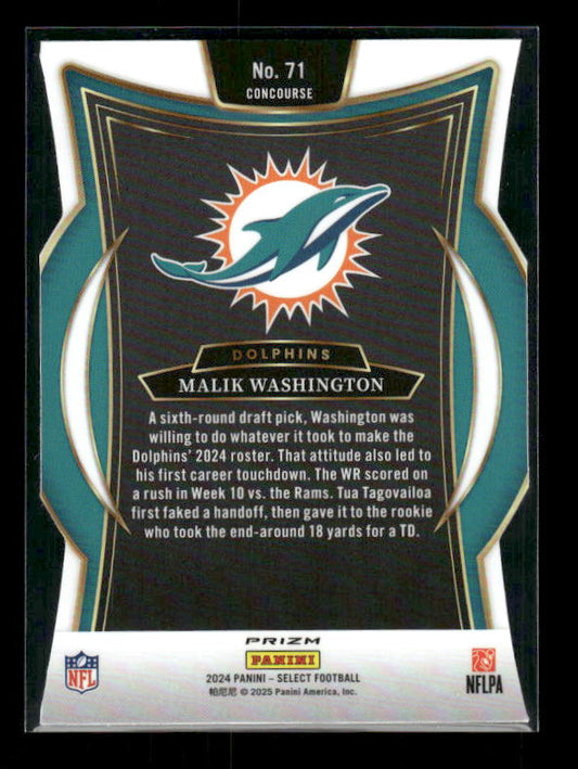 Malik Washington - 2024 Select Football - Silver Die Cut - Concourse - Rookie