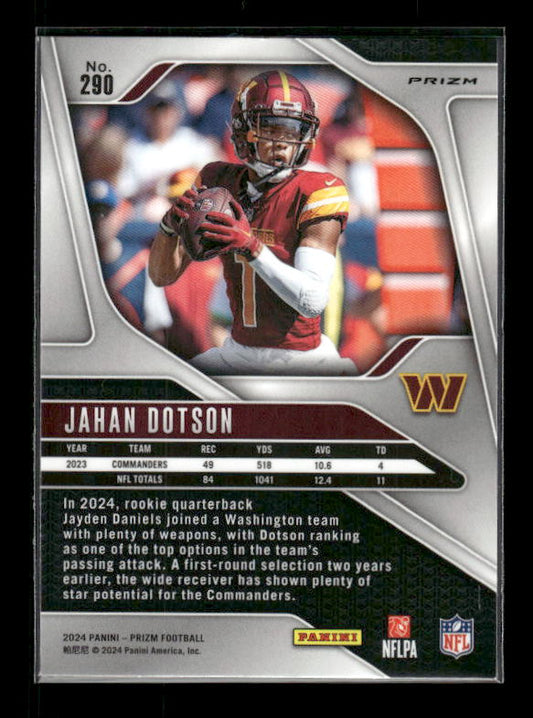 Jahan Dotson - 2024 Panini Prizm - Orange Ice