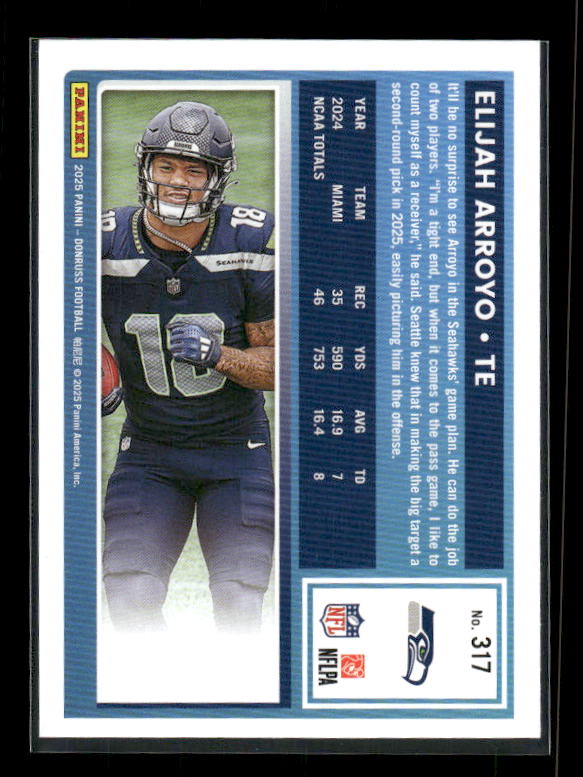 Elijah Arroyo - 2025 Donruss Football - Rated Rookie
