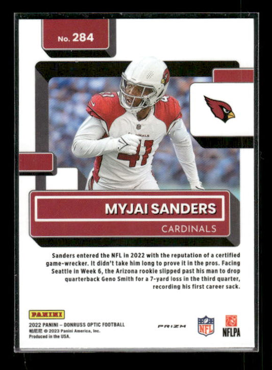 Myjai Sanders - 2022 Donruss Optic - Stars SSP - Rated Rookie