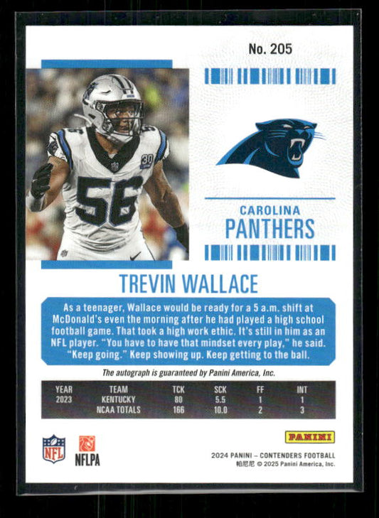 Trevin Wallace - 2024 Contenders Football - Rookie Ticket Auto