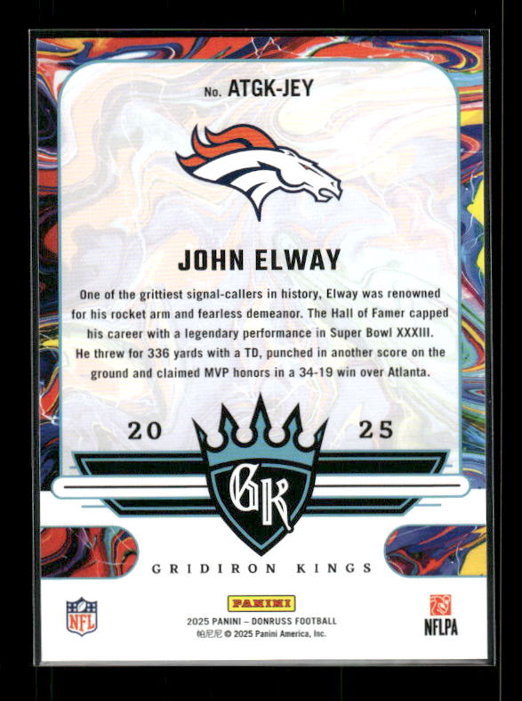 John Elway - 2025 Donruss Football - Gridiron Kings