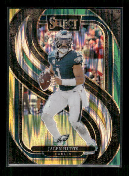 Jalen Hurts - 2024 Select Football - Green & Yellow Shock - Premier