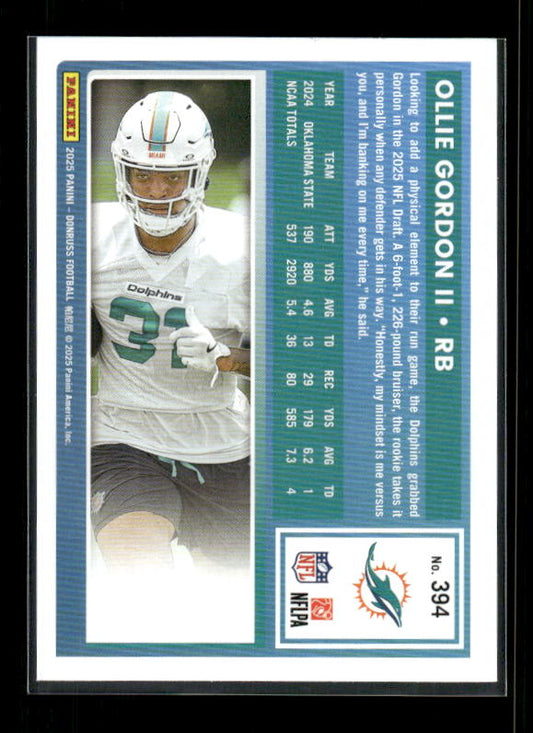 Ollie Gordon II - 2025 Donruss Football - Rated Rookie