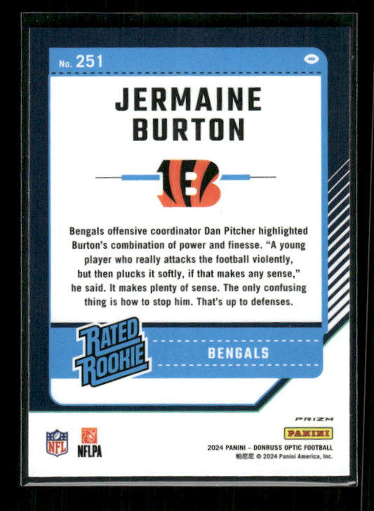 Jermaine Burton - 2024 Donruss Optic - Red Mojo - Rated Rookie