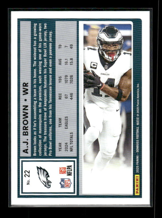 A.J. Brown - 2025 Donruss Football - Purple Press Proof