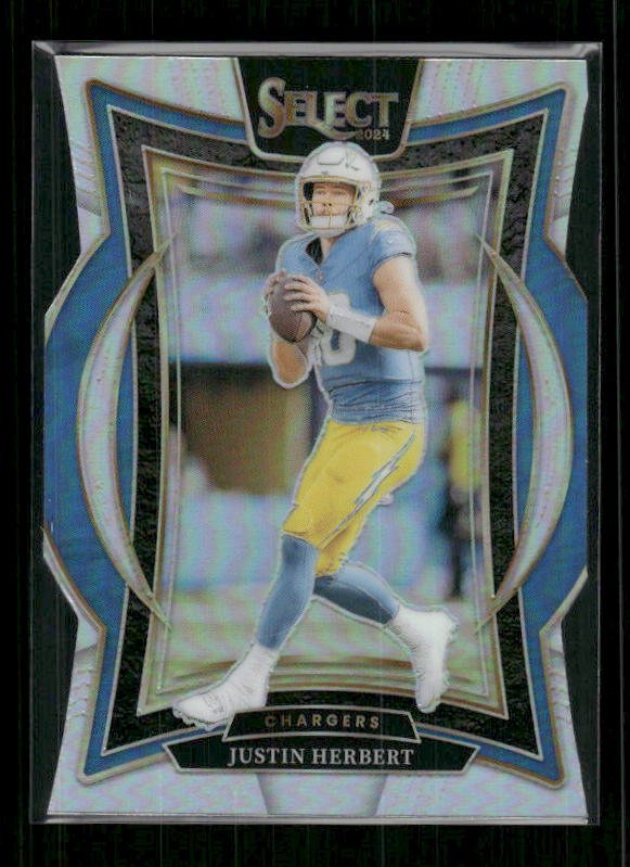 Justin Herbert - 2024 Select Football - Silver Die Cut - Concourse